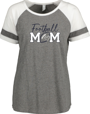 Shepherd Football Mom Gear - 2026 -  Ladies Tee - Enza Ladies Jersey Colorblock Tee - 4.5oz