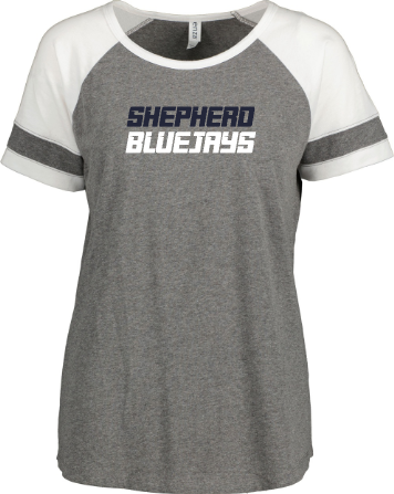 Shepherd Football Spirit Gear - 2026 - Ladies Tee - Enza Ladies Jersey Colorblock Tee - 4.5oz