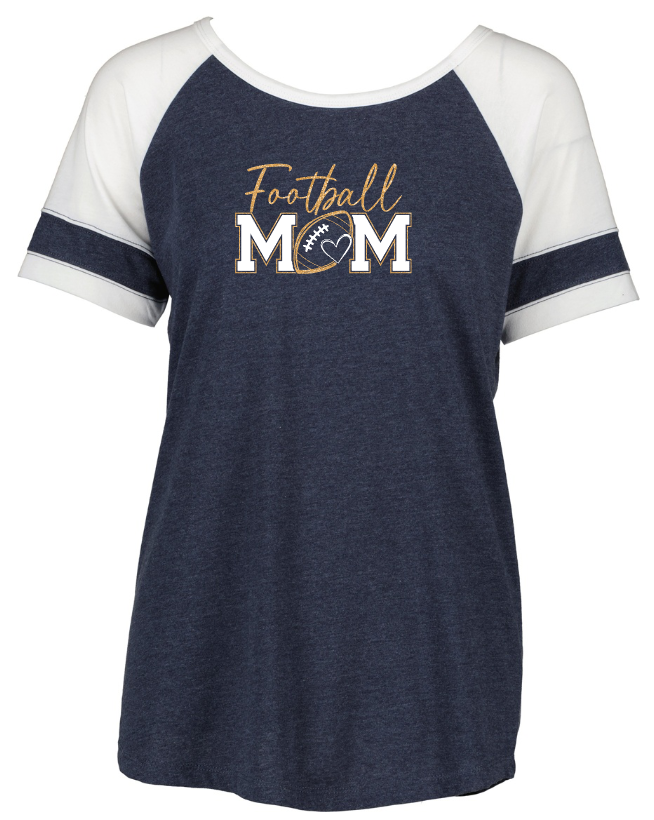Shepherd Football Mom Gear - 2026 -  Ladies Tee - Enza Ladies Jersey Colorblock Tee - 4.5oz