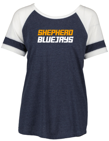 Shepherd Football Spirit Gear - 2026 - Ladies Tee - Enza Ladies Jersey Colorblock Tee - 4.5oz