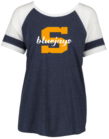 Shepherd Football Spirit Gear - 2026 - Ladies Tee - Enza Ladies Jersey Colorblock Tee - 4.5oz