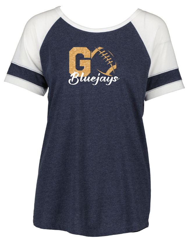 Shepherd Football Spirit Gear - 2026 - Ladies Tee - Enza Ladies Jersey Colorblock Tee - 4.5oz