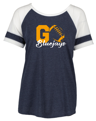 Shepherd Football Spirit Gear - 2026 - Ladies Tee - Enza Ladies Jersey Colorblock Tee - 4.5oz