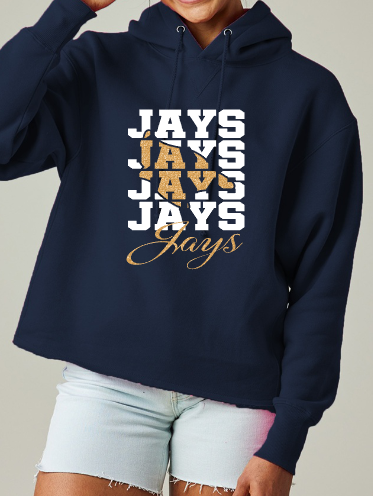 Shepherd Football Spirit Gear GLITTER - 2025 -  Ladies Hooded Sweatshirt - Enza Ladies Heavyweight Boxy Pullover Hood