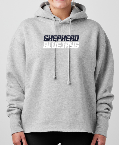 Shepherd Football Spirit Gear GLITTER - 2026 -  Ladies Hooded Sweatshirt - Enza Ladies Heavyweight Boxy Pullover Hood