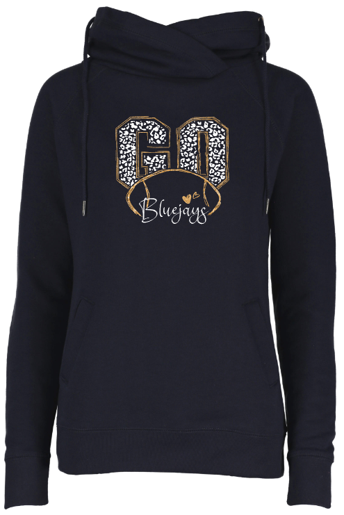 Shepherd Football Gear - 2025 -  Ladies Hooded Sweatshirt - Enza Ladies Classic Fleece Funnel Neck Pullover Hood - 9oz
