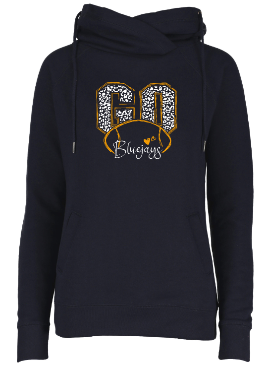 Shepherd Football Gear - 2025 -  Ladies Hooded Sweatshirt - Enza Ladies Classic Fleece Funnel Neck Pullover Hood - 9oz