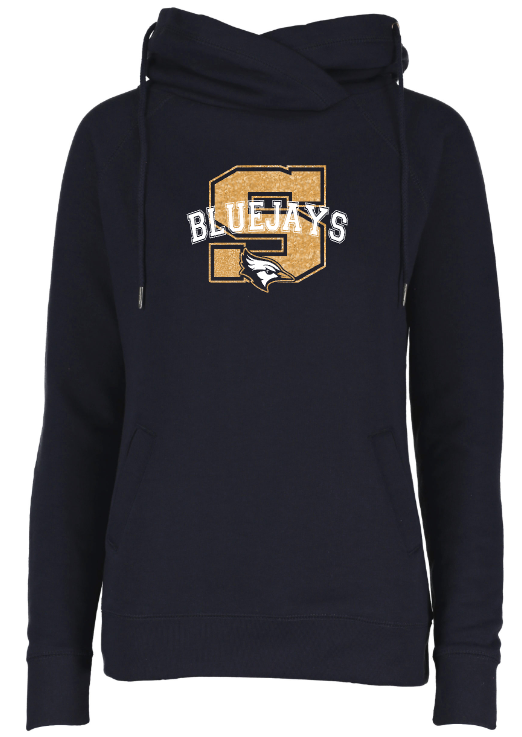 Shepherd Football Spirit Gear - 2026 - Ladies Hooded Sweatshirt - Enza Ladies Classic Fleece Funnel Neck Pullover Hood - 9oz