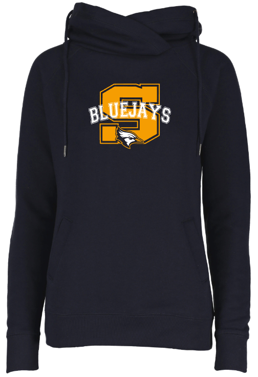 Shepherd Football Spirit Gear - 2026 - Ladies Hooded Sweatshirt - Enza Ladies Classic Fleece Funnel Neck Pullover Hood - 9oz