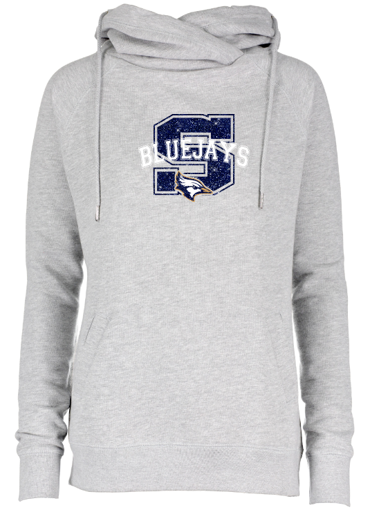 Shepherd Football Spirit Gear - 2026 - Ladies Hooded Sweatshirt - Enza Ladies Classic Fleece Funnel Neck Pullover Hood - 9oz