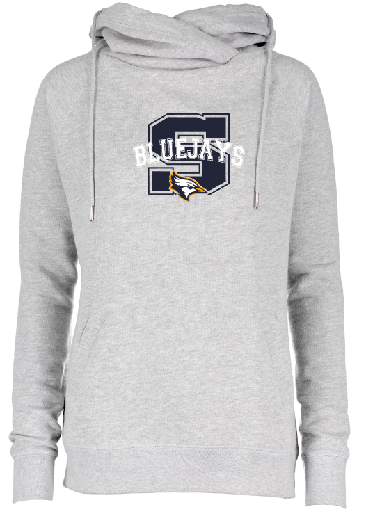 Shepherd Football Spirit Gear - 2026 - Ladies Hooded Sweatshirt - Enza Ladies Classic Fleece Funnel Neck Pullover Hood - 9oz