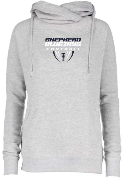 Shepherd Football Gear - 2026 -  Ladies Hooded Sweatshirt - Enza Ladies Classic Fleece Funnel Neck Pullover Hood - 9oz