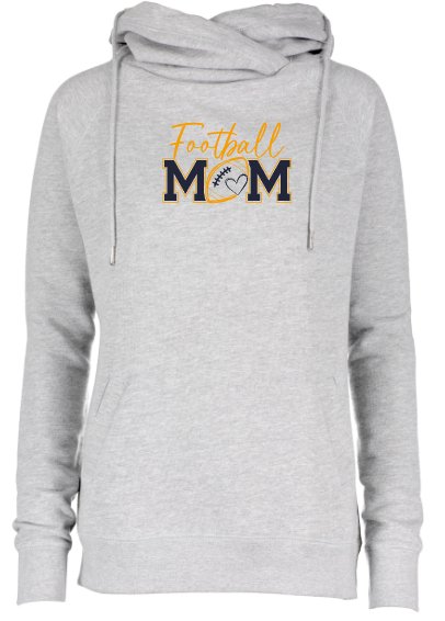 Shepherd Football Mom Gear - 2026 -  Ladies Hooded Sweatshirt - Enza Ladies Classic Fleece Funnel Neck Pullover Hood - 9oz