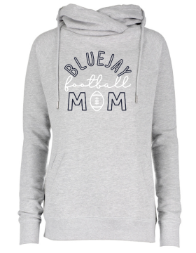 Shepherd Football Mom Gear - 2024 -  Ladies Hooded Sweatshirt - Enza Ladies Classic Fleece Funnel Neck Pullover Hood - 9oz