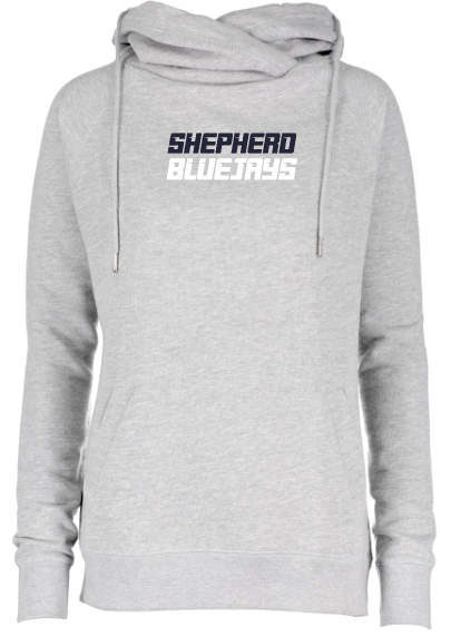 Shepherd Football Spirit Gear - 2026 - Ladies Hooded Sweatshirt - Enza Ladies Classic Fleece Funnel Neck Pullover Hood - 9oz