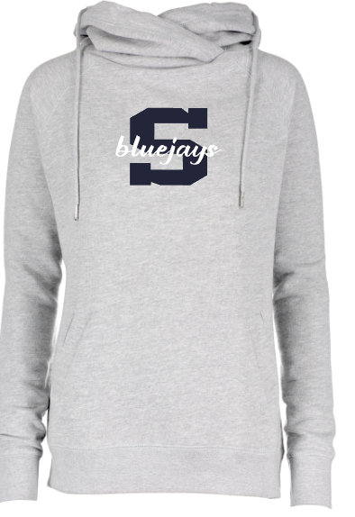 Shepherd Football Spirit Gear - 2026 - Ladies Hooded Sweatshirt - Enza Ladies Classic Fleece Funnel Neck Pullover Hood - 9oz