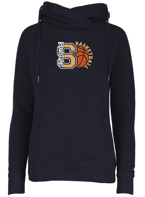 Shepherd Basketball Gear - 2024 - Ladies Hooded Sweatshirt - Enza Ladies Classic Fleece Funnel Neck Pullover Hood - 9oz
