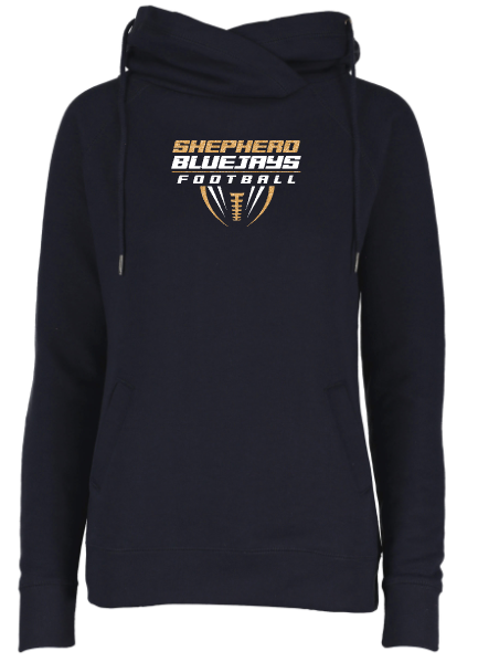 Shepherd Football Gear - 2026 -  Ladies Hooded Sweatshirt - Enza Ladies Classic Fleece Funnel Neck Pullover Hood - 9oz