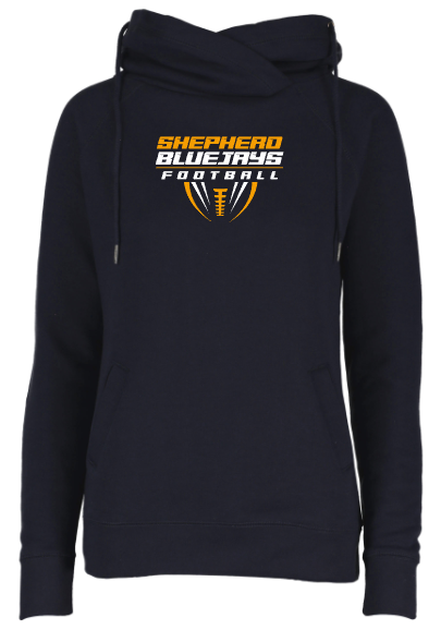 Shepherd Football Gear - 2026 -  Ladies Hooded Sweatshirt - Enza Ladies Classic Fleece Funnel Neck Pullover Hood - 9oz