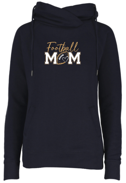 Shepherd Football Mom Gear - 2026 -  Ladies Hooded Sweatshirt - Enza Ladies Classic Fleece Funnel Neck Pullover Hood - 9oz