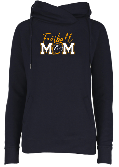 Shepherd Football Mom Gear - 2026 -  Ladies Hooded Sweatshirt - Enza Ladies Classic Fleece Funnel Neck Pullover Hood - 9oz