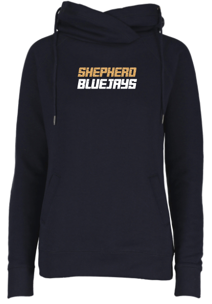 Shepherd Football Spirit Gear - 2026 - Ladies Hooded Sweatshirt - Enza Ladies Classic Fleece Funnel Neck Pullover Hood - 9oz
