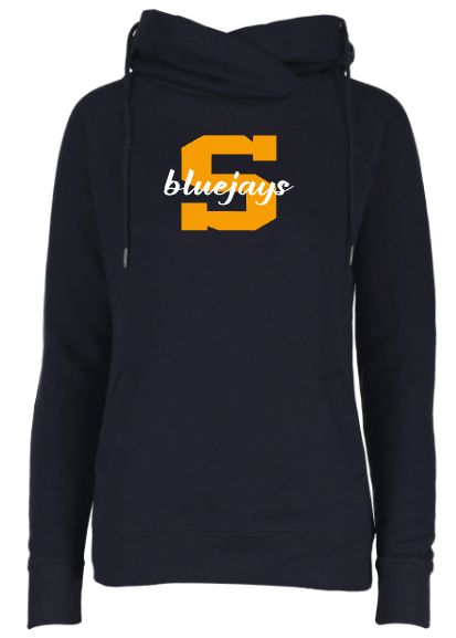 Shepherd Football Spirit Gear - 2026 - Ladies Hooded Sweatshirt - Enza Ladies Classic Fleece Funnel Neck Pullover Hood - 9oz