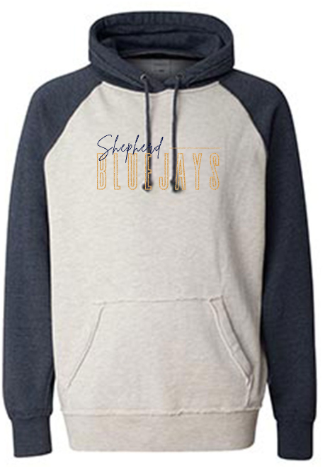 Shepherd Football Spirit Gear - 2025 - Adult Hoodie - J. America Vintage Heather Hood - 9.5oz