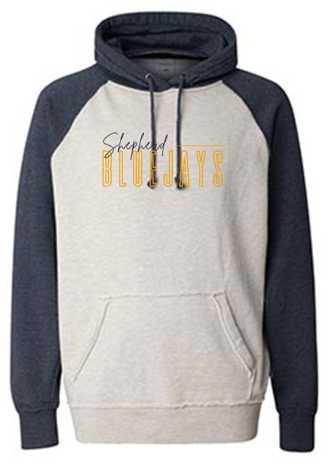 Shepherd Football Spirit Gear - 2025 - Adult Hoodie - J. America Vintage Heather Hood - 9.5oz