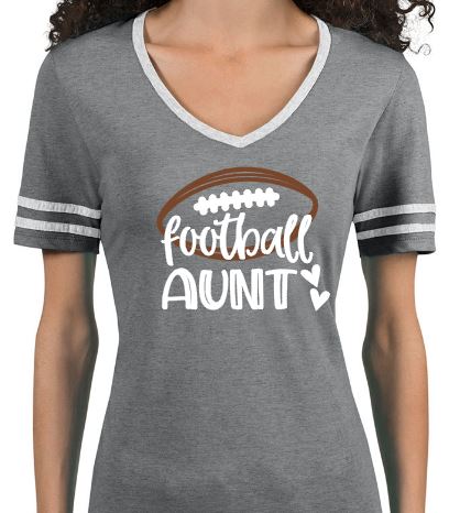 Shepherd Football Family Gear - 2020 - Ladies T-Shirt - TRI-BLEND Ladies' Varsity Ringer V-Neck T-Shirt