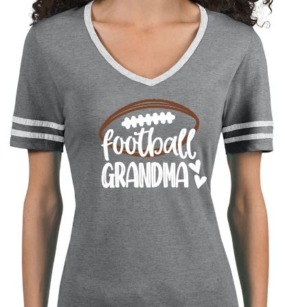 Shepherd Football Family Gear - 2020 - Ladies T-Shirt - TRI-BLEND Ladies' Varsity Ringer V-Neck T-Shirt