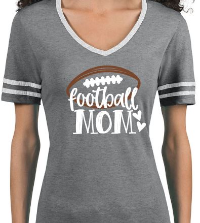 Shepherd Football Family Gear - 2020 - Ladies T-Shirt - TRI-BLEND Ladies' Varsity Ringer V-Neck T-Shirt