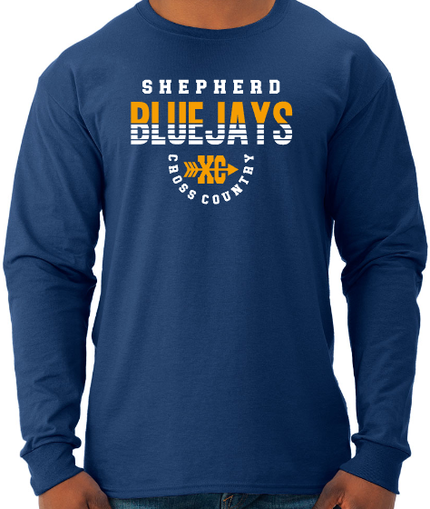 Shepherd Bluejays Cross Country - Adult Unisex Long Sleeve Tee