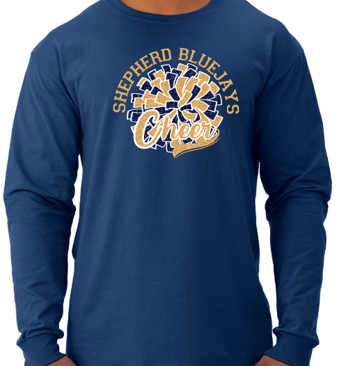 Shepherd Cheer Gear - 2026 -  Adult Unisex Long Sleeve Tee - Jerzees Dri-Power Unisex Long Sleeve T-Shirt - 5.4oz