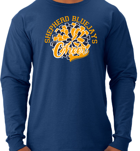 Shepherd Cheer Gear - 2026 -  Adult Unisex Long Sleeve Tee - Jerzees Dri-Power Unisex Long Sleeve T-Shirt - 5.4oz