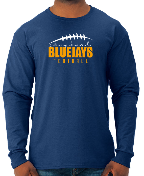 Shepherd Football Gear - 2024 -  Adult Unisex Long Sleeve Tee - Jerzees Dri-Power Unisex Long Sleeve T-Shirt - 5.4oz
