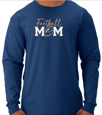 Shepherd Football Mom Gear - 2026 -  Adult Unisex Long Sleeve Tee - Jerzees Dri-Power Unisex Long Sleeve T-Shirt - 5.4oz