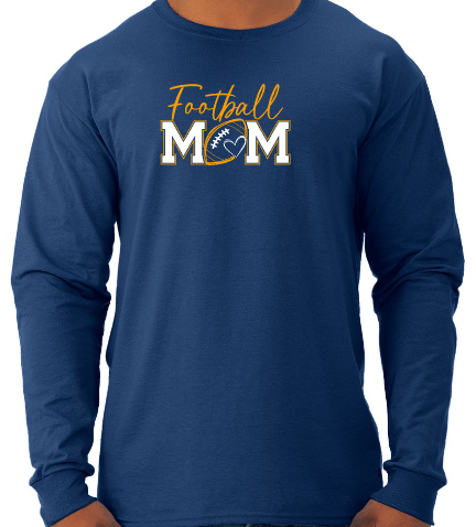 Shepherd Football Mom Gear - 2026 -  Adult Unisex Long Sleeve Tee - Jerzees Dri-Power Unisex Long Sleeve T-Shirt - 5.4oz