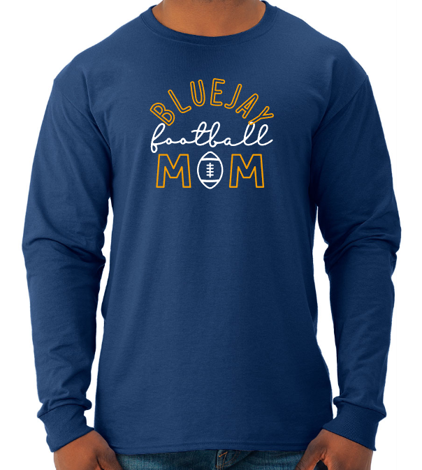 Shepherd Football Mom Gear - 2024 -  Adult Unisex Long Sleeve Tee - Jerzees Dri-Power Unisex Long Sleeve T-Shirt - 5.4oz