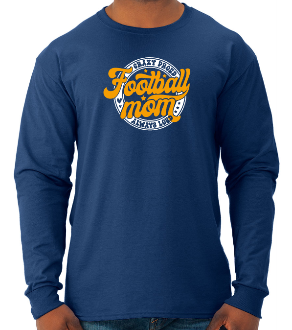 Shepherd Football Mom Gear - 2024 -  Adult Unisex Long Sleeve Tee - Jerzees Dri-Power Unisex Long Sleeve T-Shirt - 5.4oz