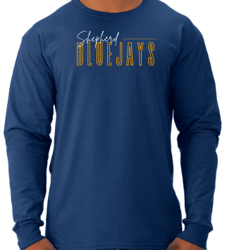 Shepherd Football Spirit Gear - 2025 - Youth Long Sleeve Tee - Jerzees Dri-Power Youth Long Sleeve T-Shirt - 5.4oz