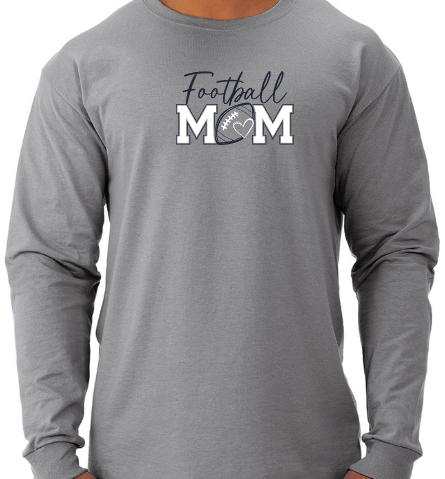 Shepherd Football Mom Gear - 2026 -  Adult Unisex Long Sleeve Tee - Jerzees Dri-Power Unisex Long Sleeve T-Shirt - 5.4oz