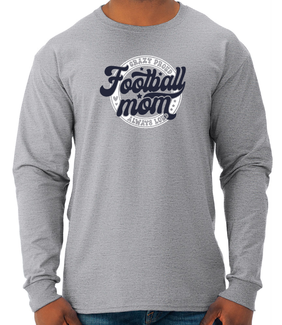 Shepherd Football Mom Gear - 2024 -  Adult Unisex Long Sleeve Tee - Jerzees Dri-Power Unisex Long Sleeve T-Shirt - 5.4oz