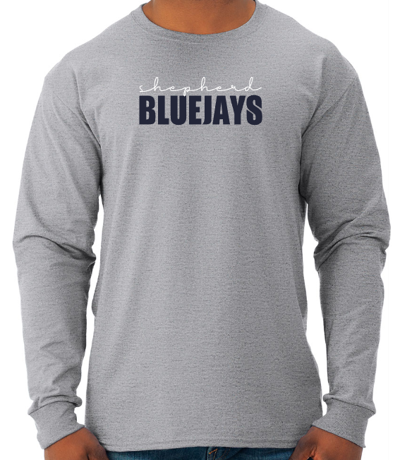 Shepherd Football Spirit Gear - 2024 - Adult Unisex Long Sleeve Tee - Jerzees Dri-Power Unisex Long Sleeve T-Shirt - 5.4oz