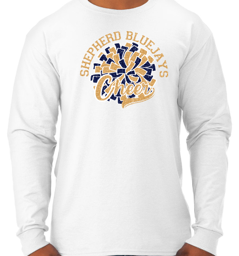 Shepherd Cheer Gear - 2026 -  Adult Unisex Long Sleeve Tee - Jerzees Dri-Power Unisex Long Sleeve T-Shirt - 5.4oz
