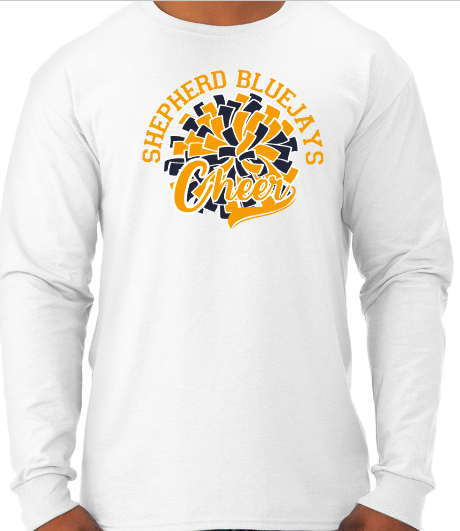 Shepherd Cheer Gear - 2026 -  Adult Unisex Long Sleeve Tee - Jerzees Dri-Power Unisex Long Sleeve T-Shirt - 5.4oz