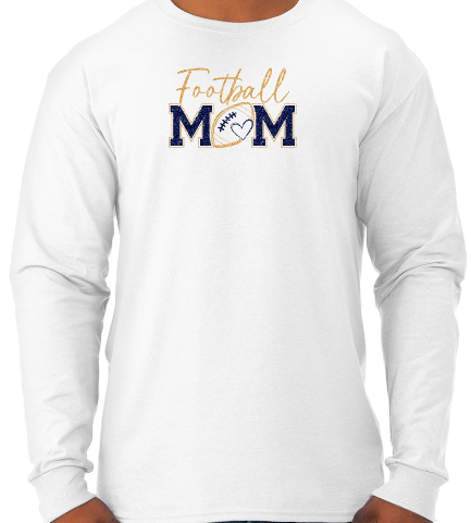 Shepherd Football Mom Gear - 2026 -  Adult Unisex Long Sleeve Tee - Jerzees Dri-Power Unisex Long Sleeve T-Shirt - 5.4oz