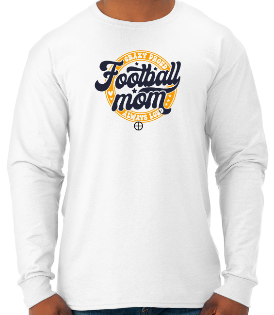 Shepherd Football Mom Gear - 2024 -  Adult Unisex Long Sleeve Tee - Jerzees Dri-Power Unisex Long Sleeve T-Shirt - 5.4oz