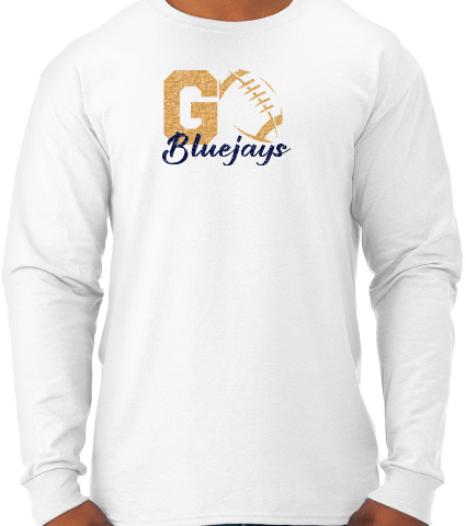 Shepherd Football Spirit Gear GLITTER - 2026 - Adult Unisex Long Sleeve Tee - Jerzees Dri-Power Unisex Long Sleeve T-Shirt - 5.4oz