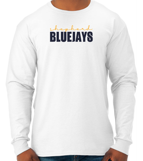 Shepherd Football Spirit Gear - 2024 - Adult Unisex Long Sleeve Tee - Jerzees Dri-Power Unisex Long Sleeve T-Shirt - 5.4oz